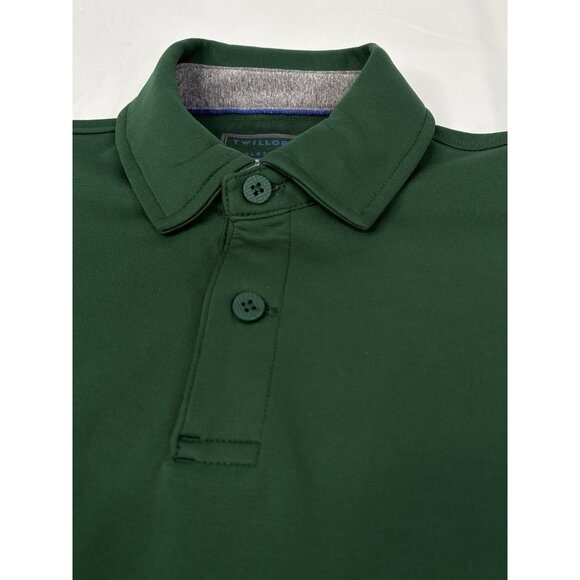 Twillory Athleisure Athlounger Long Sleeve Polo Shirt Mens S Green Performance - Picture 7 of 15